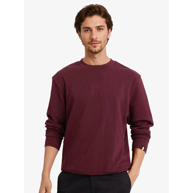 Rare Rabbit Wares Maroon Embroidered Sweatshirt (L)
