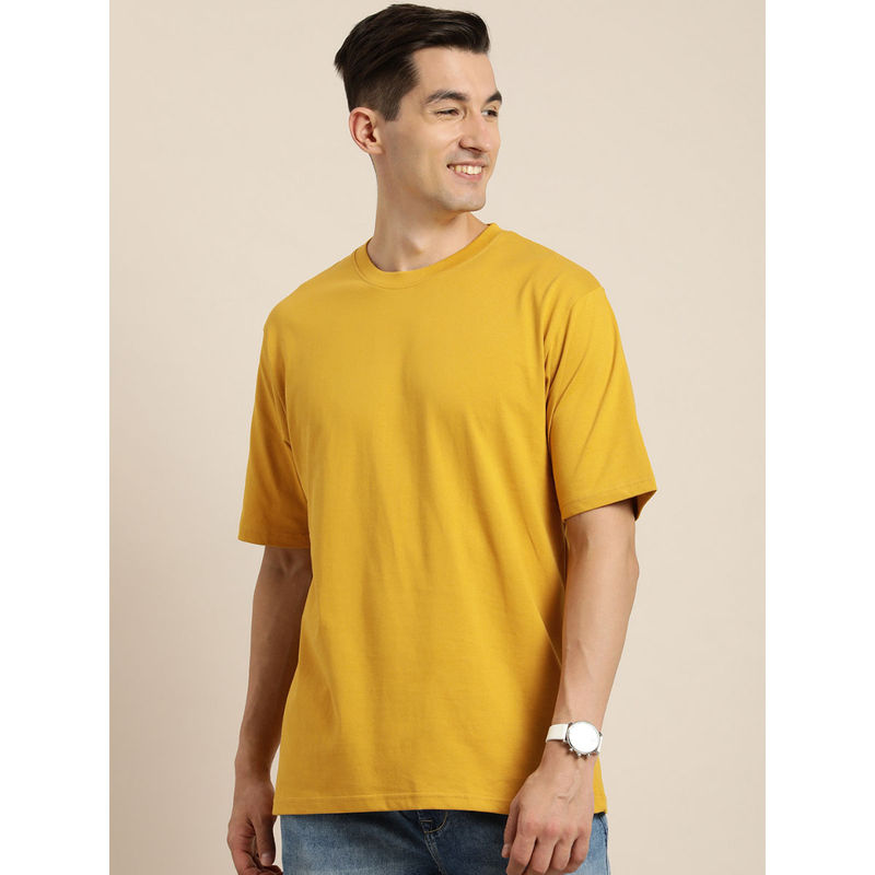 Difference of Opinion Mustard Typographic Oversized T-shirt (S)