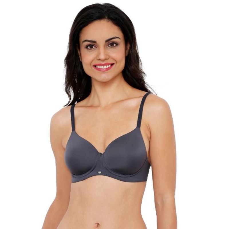 SOIE Women'S Full/Extreme Coverage Padded Non-Wired Bra - Grey (36D)