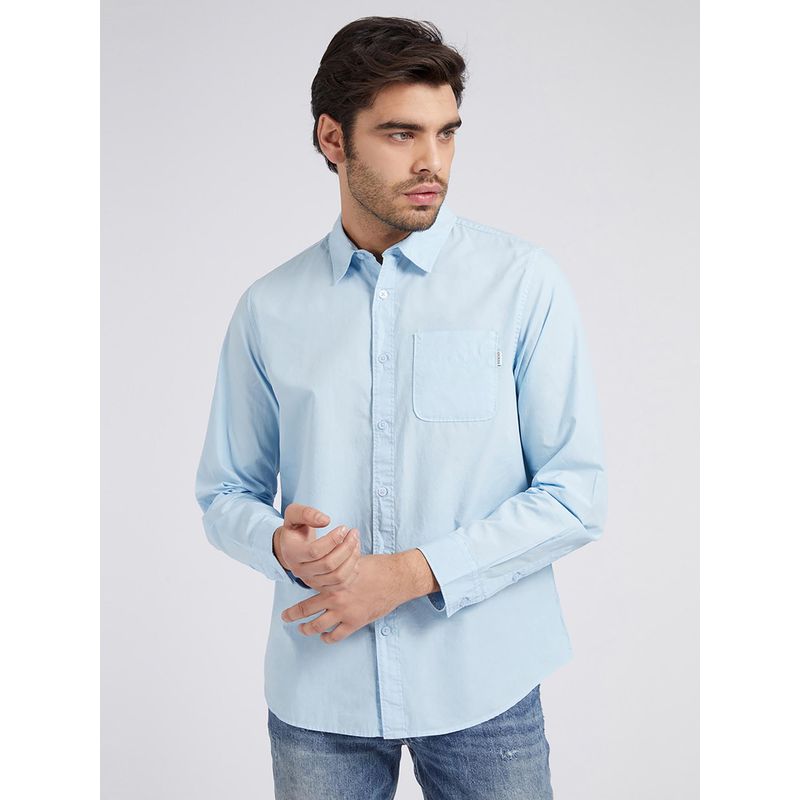 Guess Blue Solid Shirt (L)