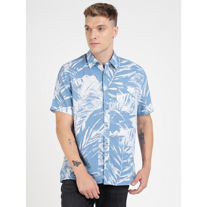 Guess Blue Printed Shirt (M)
