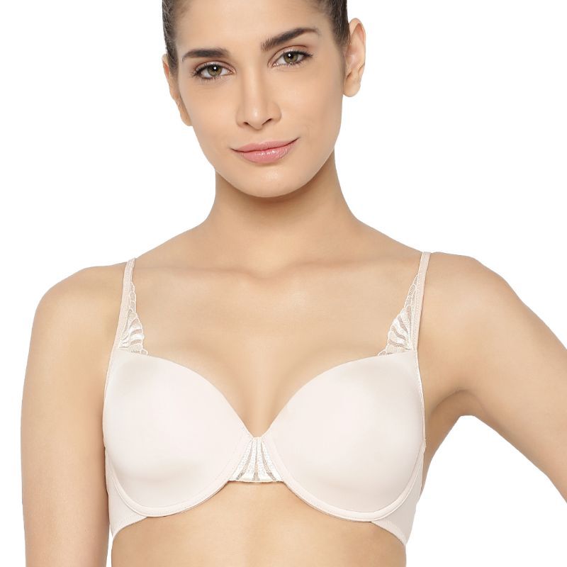 Triumph True Curves Forever 01 Modern Under-Wired Half Cup Padded Big-Cup Bra - Nude (38E)
