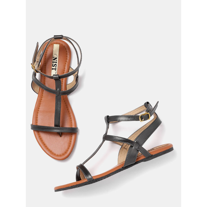 Buy GNIST Tstrap Gunmetal Sandals Online