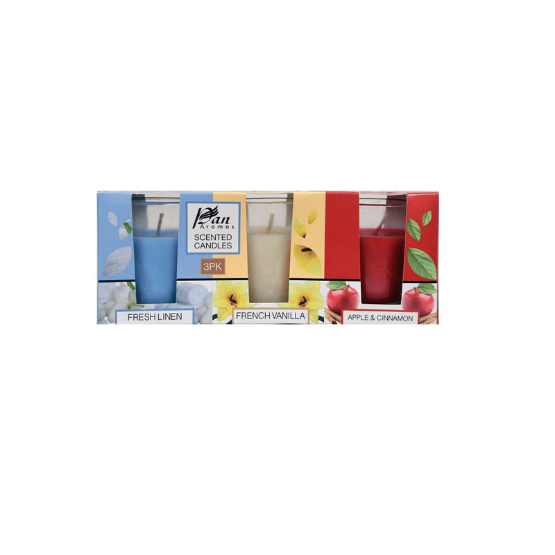 Pan Aromas Shot Glass Candle Sets Pack of 3