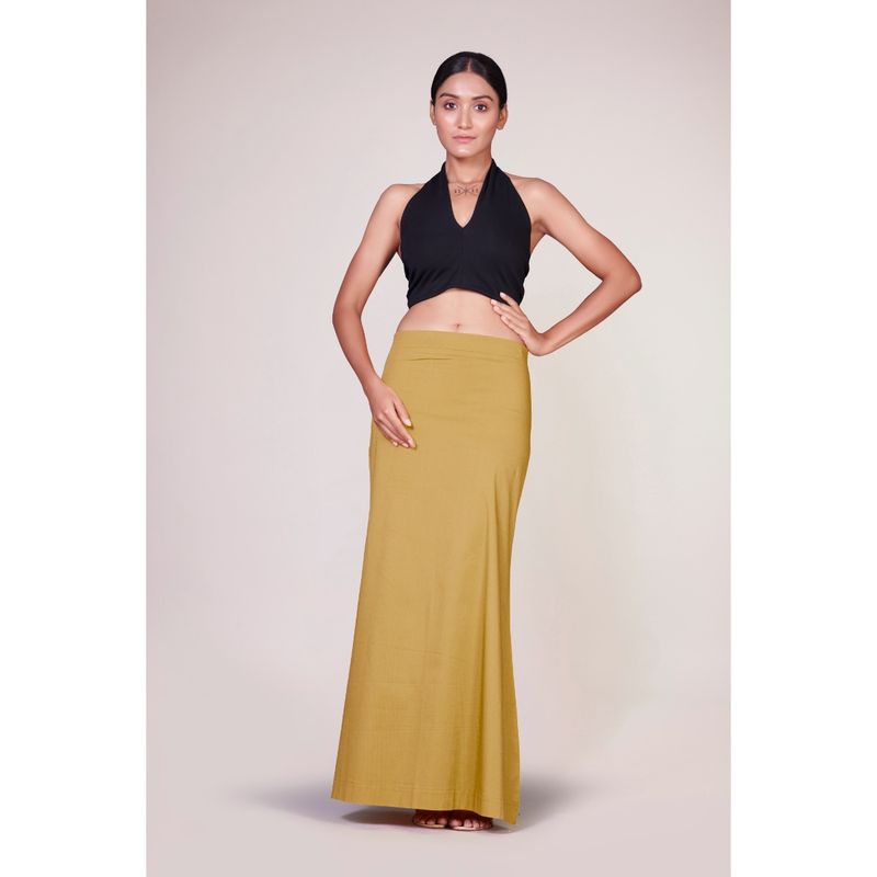 I AM BY DOLLYJAIN Gold Cotton Lycra D Coat Simple (M)