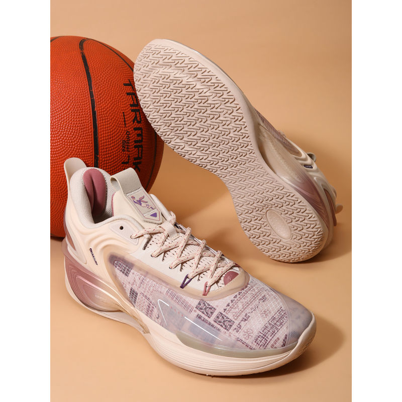 Xtep Men Levitation 7 Lightweight Textile Super Grip Basketball Shoes Pink (EURO 41)