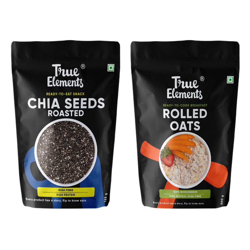Buy True Elements Roasted Chia Seeds & Rolled Oats Helps Boosts
