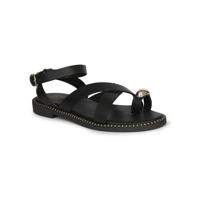 Saint G Women Viviblu Black Sandals (EURO 36)