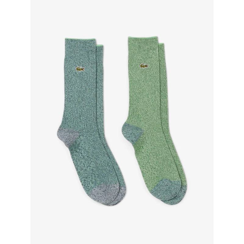 Lacoste Ribbed Cotton Socks Multi-Color (Pack of 2) (M)