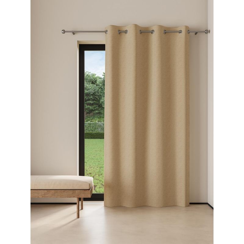 Ddecor Live Beautiful Readymade Eyelet Door Curtain, Beige (7 feet)