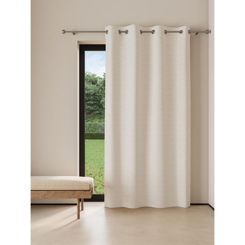 Ddecor Live Beautiful Readymade Eyelet Door Curtain, White (7 feet)