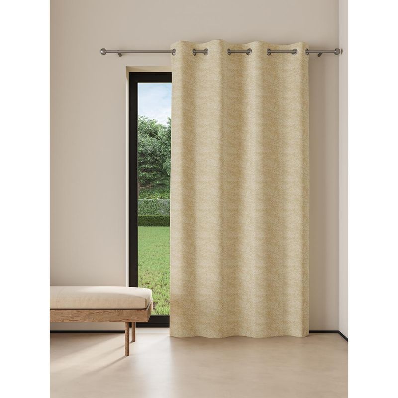 Ddecor Live Beautiful Readymade Eyelet Door Curtain, Beige (7 feet)