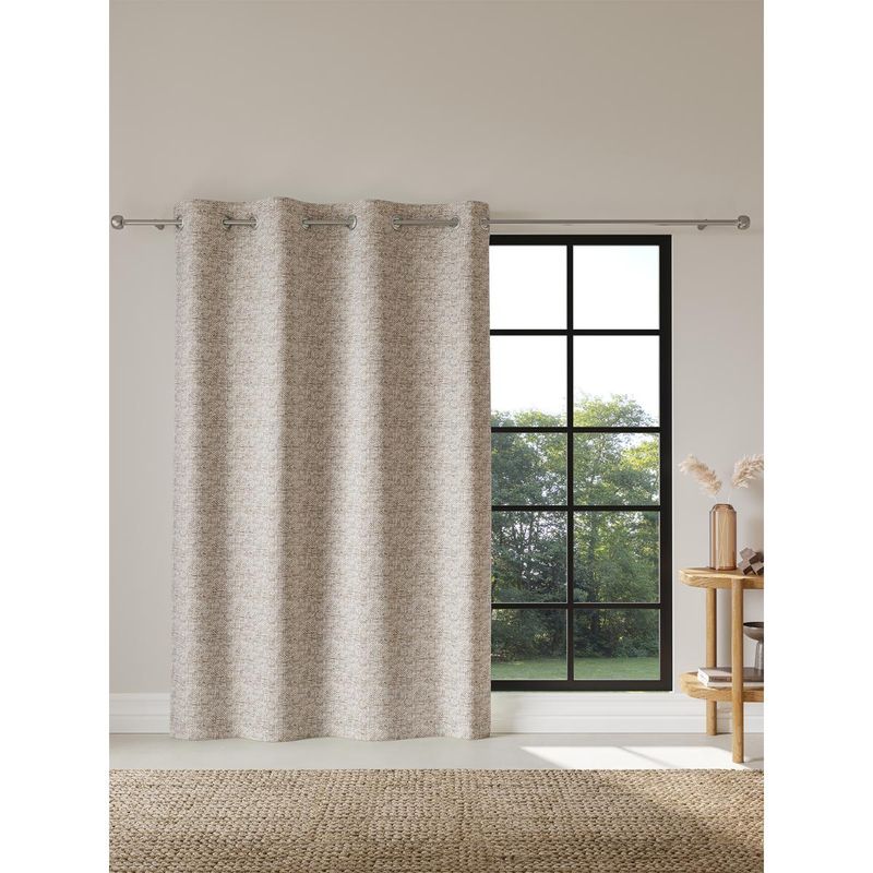 Ddecor Live Beautiful Readymade Eyelet Door Curtain, Beige (7 feet)