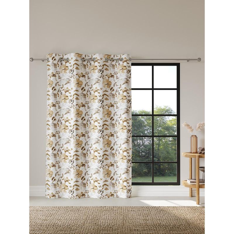 Ddecor Live Beautiful Readymade Eyelet Door Curtain, Beige (7 feet)