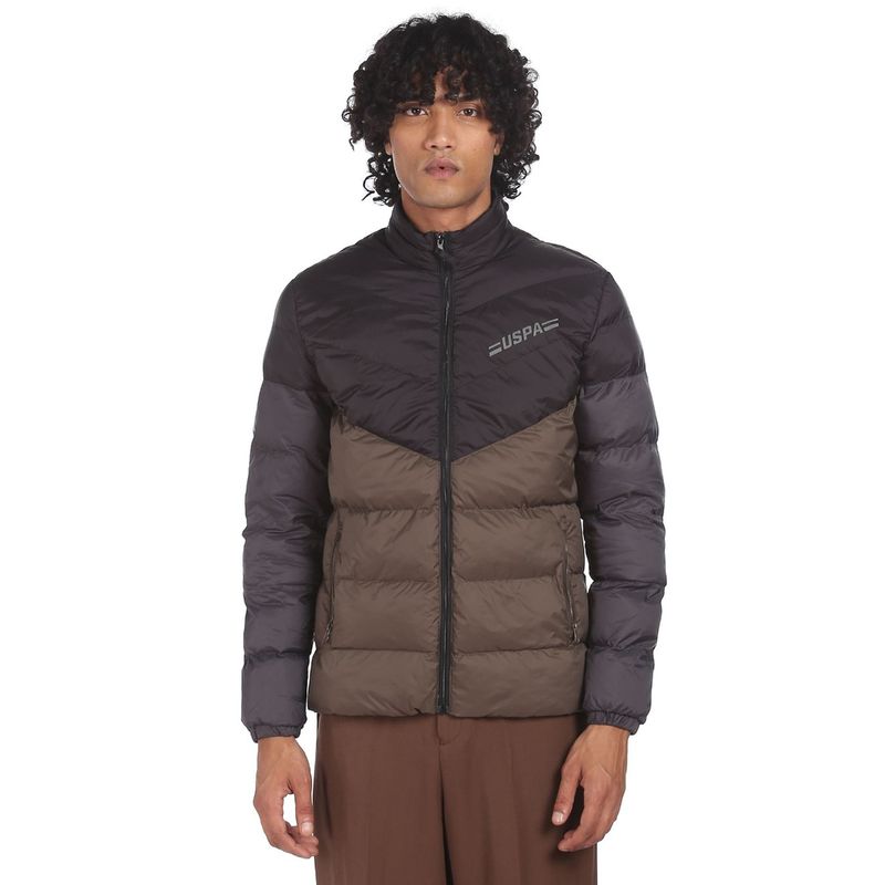 Buy U.S. POLO ASSN. Men Khaki Long Sleeve High Neck Puffer Jacket