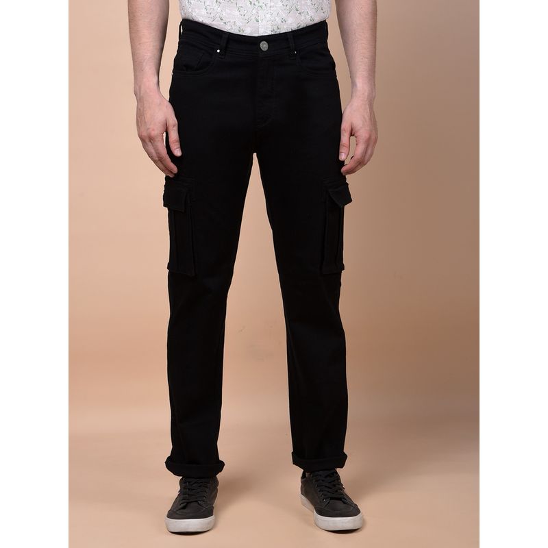 CRIMSOUNE CLUB Men's Black Straight Cargo Jeans (28)