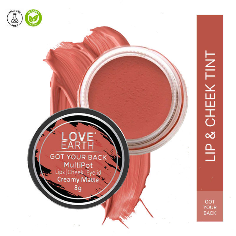 Love Earth Multipot-Got Your Back Lip Tint with Essential OilsVitamin E for Lips Eyelids & Cheeks
