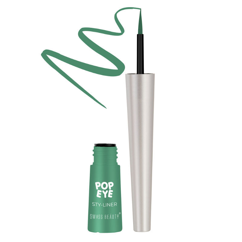 Swiss Beauty Waterproof Pop Eyeliner With Smudge Proof and Quick Drying Formula - 03 Clover Green