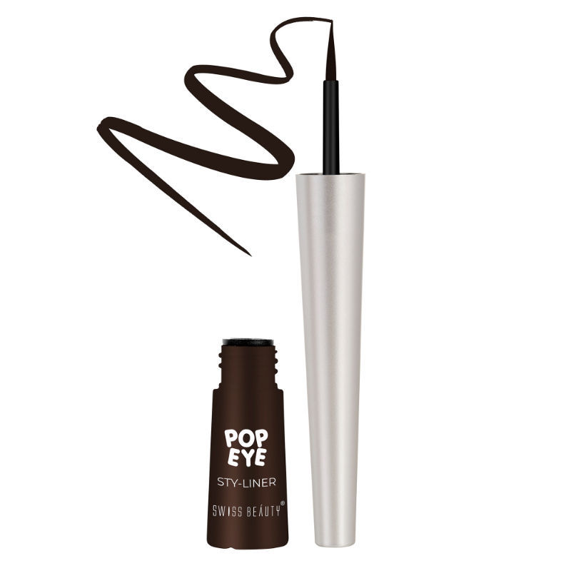 Swiss Beauty Waterproof Pop Eyeliner With Smudge Proof and Quick Drying Formula - 06 Mud Brown