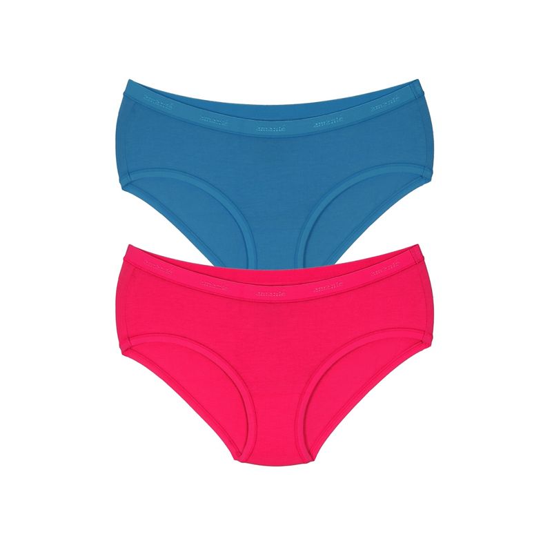 Amante Two Piece Hipster Panty Pack - Pink Turquoise (L)