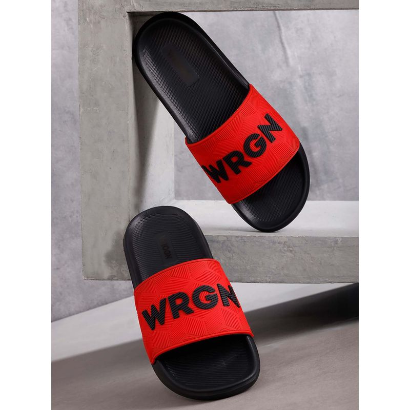 WROGN Mens Black Hell Blaze Sliders (UK 8)