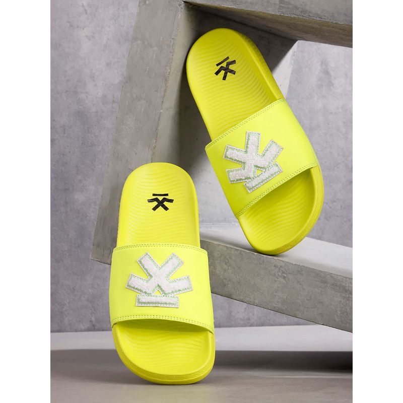 WROGN Mens Green Neon Coral Sliders (UK 8)