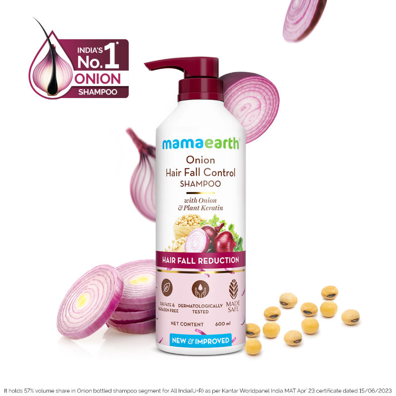 Mamaearth Onion Shampoo For Hair Fall Control & Hair Growth With Onion & Plant Keratin