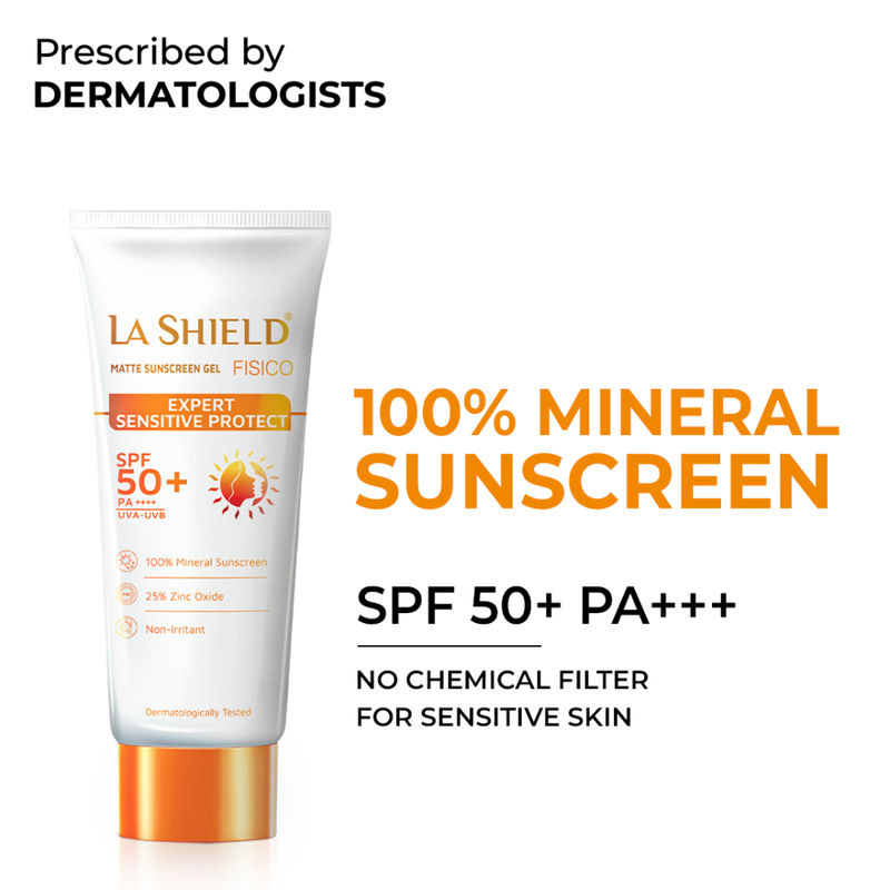 La Shield Fisico SPF 50+ PA+++ Mineral Sunscreen No Chemical Filter For Sensitive Skin