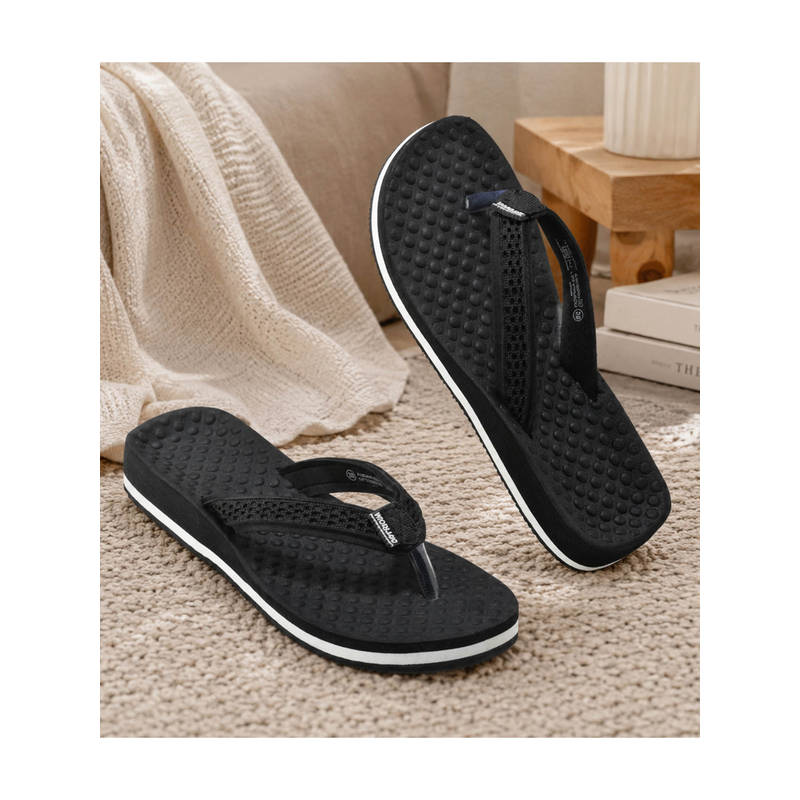 WOODLAND Comfortable Soft Sole Lightweight Home Wear Black Flipflop For Womens (EURO 36)