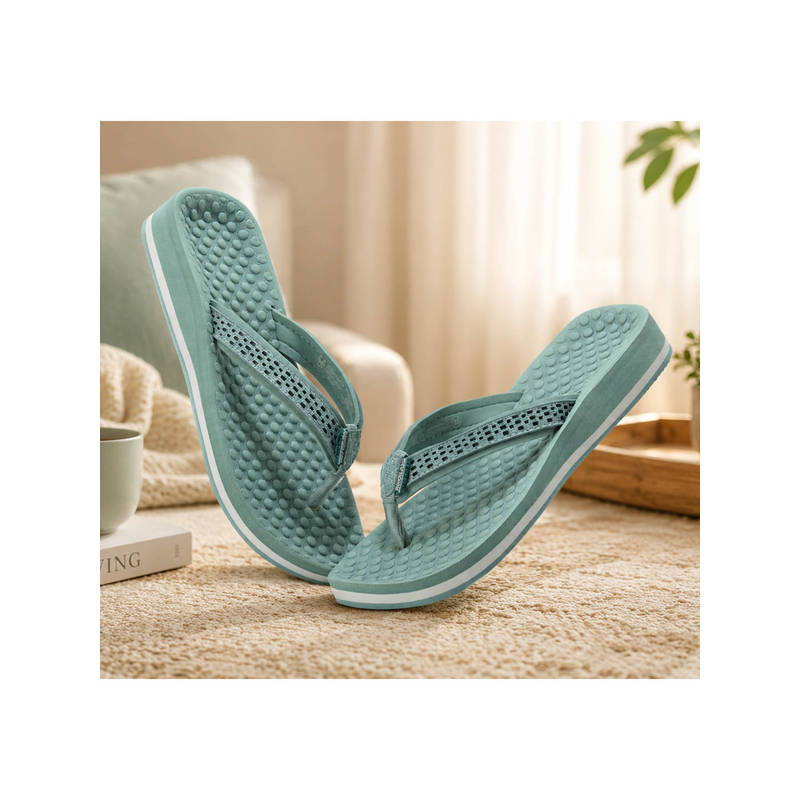 WOODLAND Comfortable Soft Sole Lightweight Home Wear Green Flipflop For Womens (EURO 36)