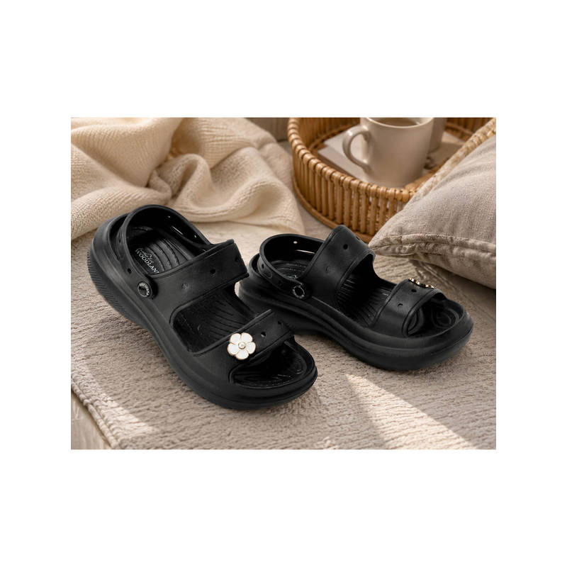 WOODLAND Slip On Lightweight Comfortable Daily Use Black Clogs For Womens (EURO 37)