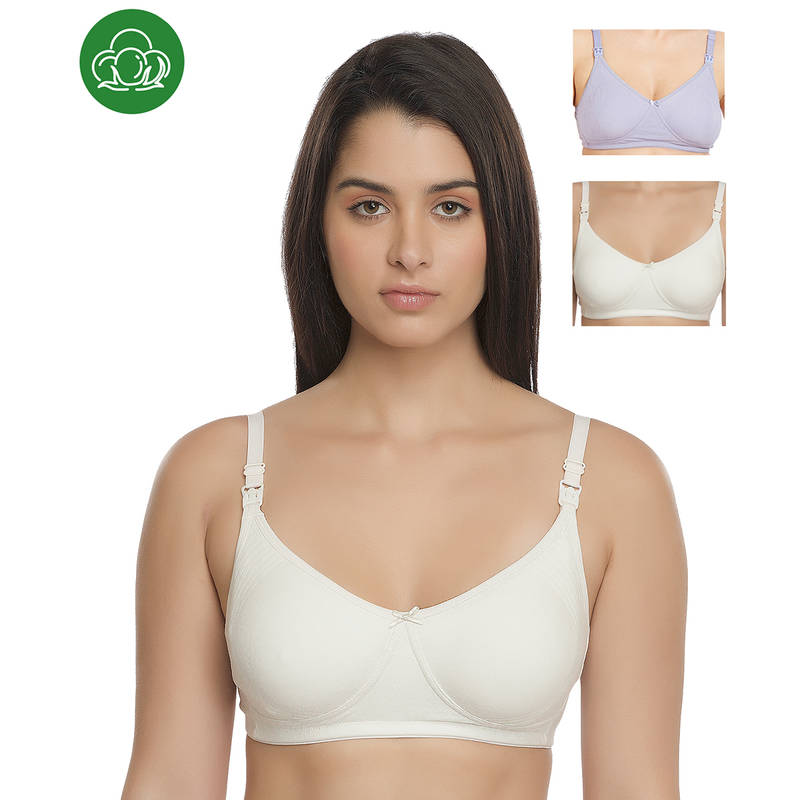 Inner Sense Women's Full Cup Nursing Bra Pack of 3 - Multi-Color (34B)