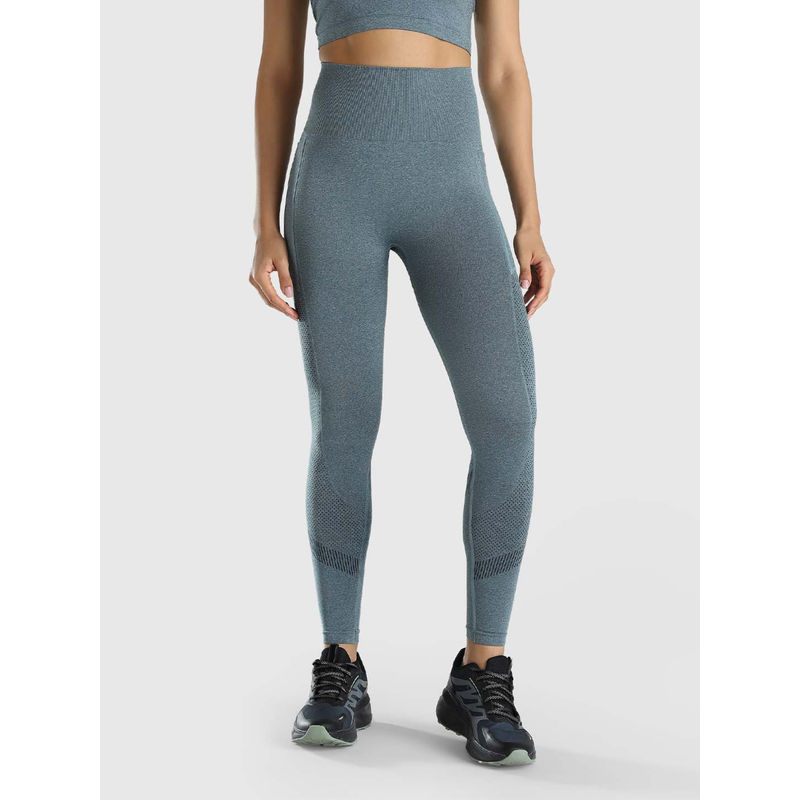 Musclemind Seamless Teal Leggings with Pockets (XS)