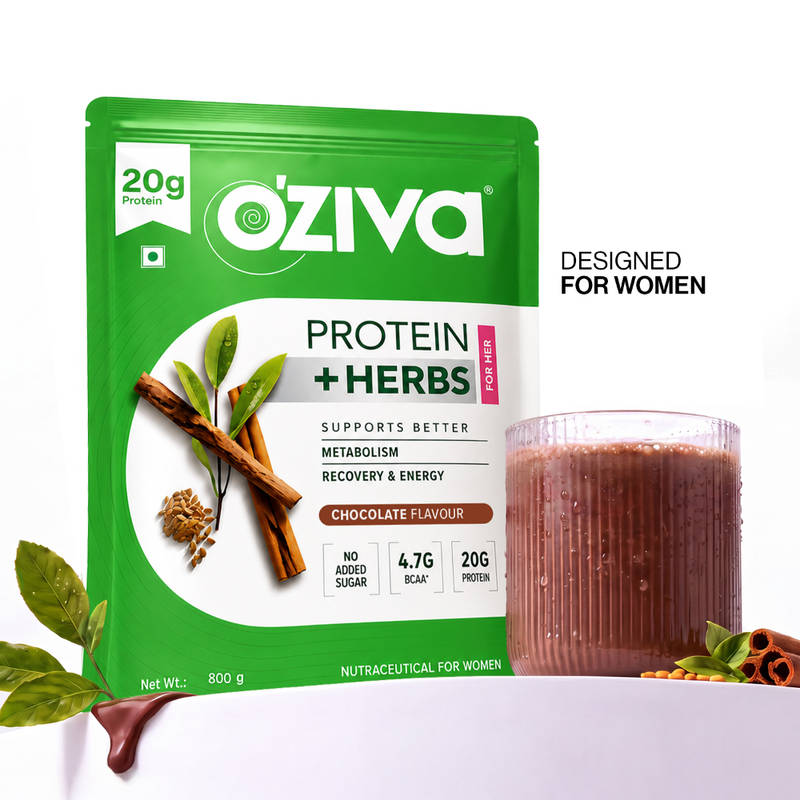 OZiva Protein & Herbs For Women - Chocolate For Better Metabolism & Skin