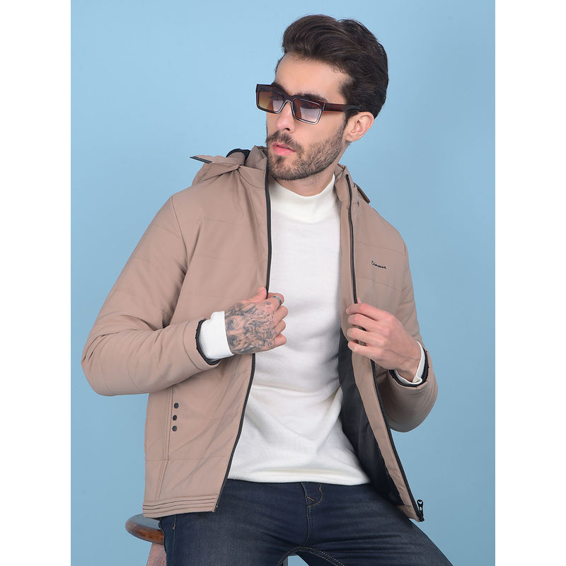 CRIMSOUNE CLUB Men Camel Beige Light Padding Jacket (M)
