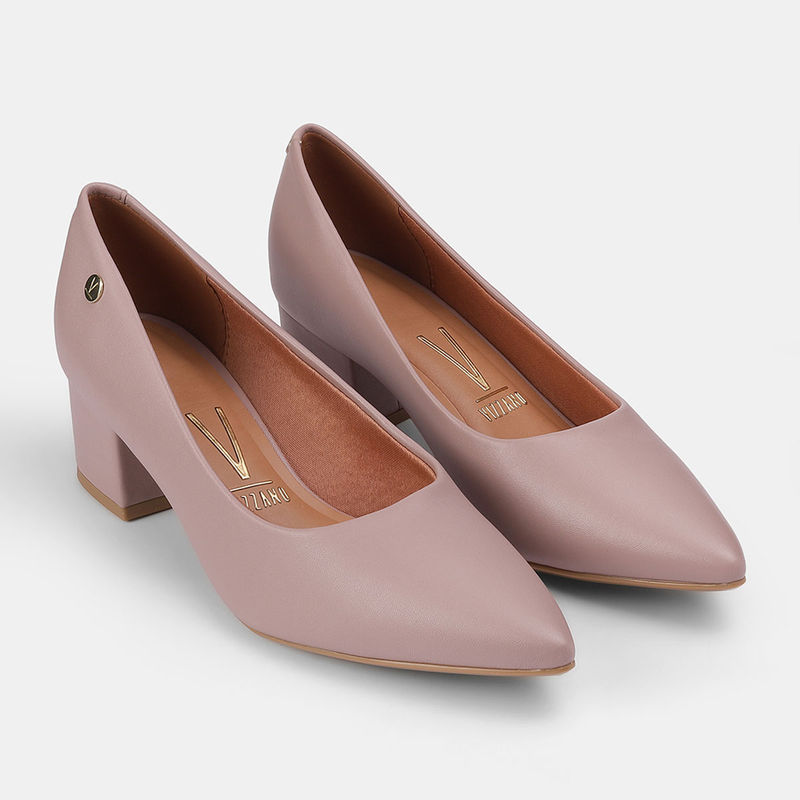 Vizzano Womens Classic Pink Block Heel Pumps (EURO 39)