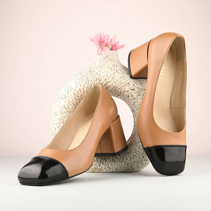 MIORAH Tan Leather Pumps (EURO 36)