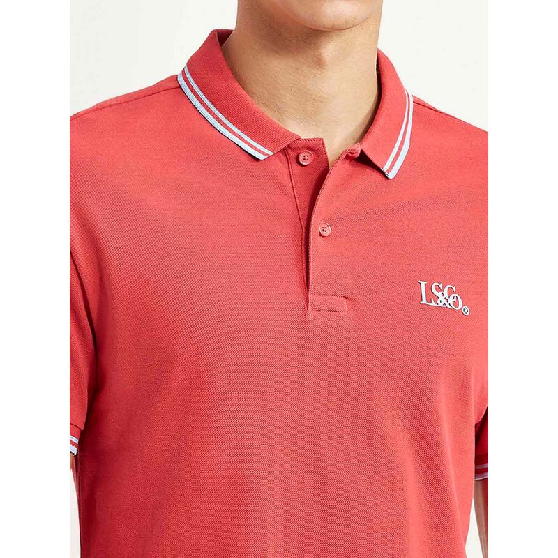Levi's Red Solid Regular Slim Fit Polo T-Shirt (L)