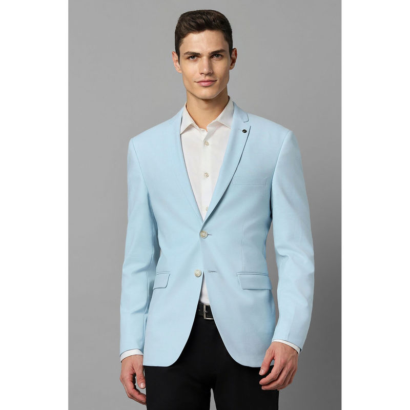 Allen Solly Mens Light Blue Slim Fit Solid Formal Blazer (38)