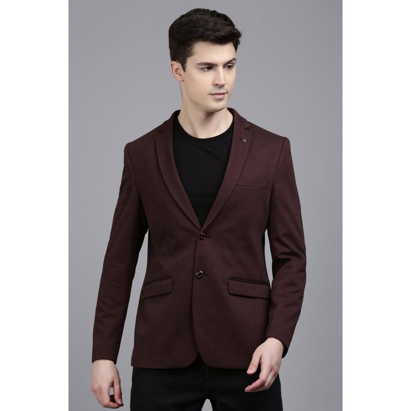 Allen Solly Mens Brown Ultra Slim Fit Textured Casual Blazer (38)