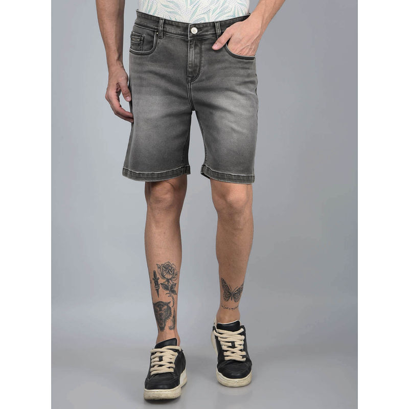 CRIMSOUNE CLUB Men Grey Denim Shorts (36)