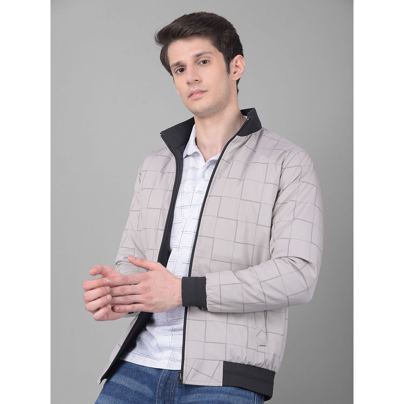 CRIMSOUNE CLUB Men's Grey Reversible Bomber Jacket (2XL)