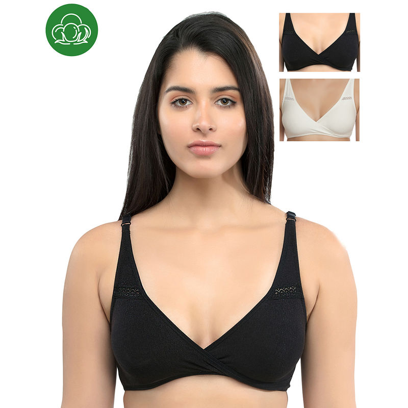 Inner Sense Organic Antimicrobial Sleeping/Feeding Bra Pack of 3 - Multi-Color (32B)
