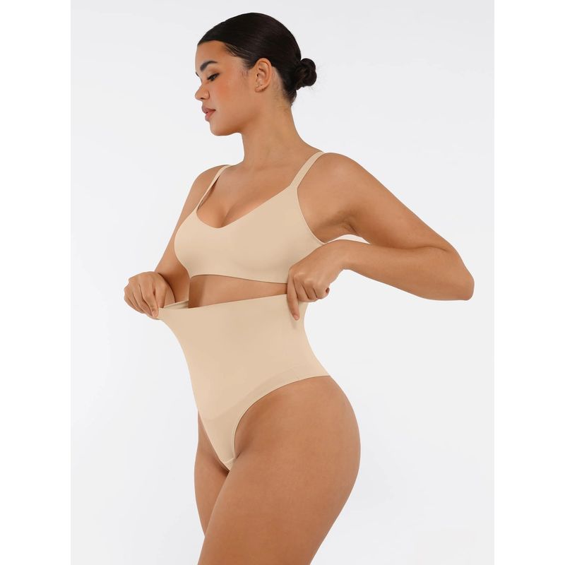 Women High Waist Tummy Tucker Shapewear Thong (S)