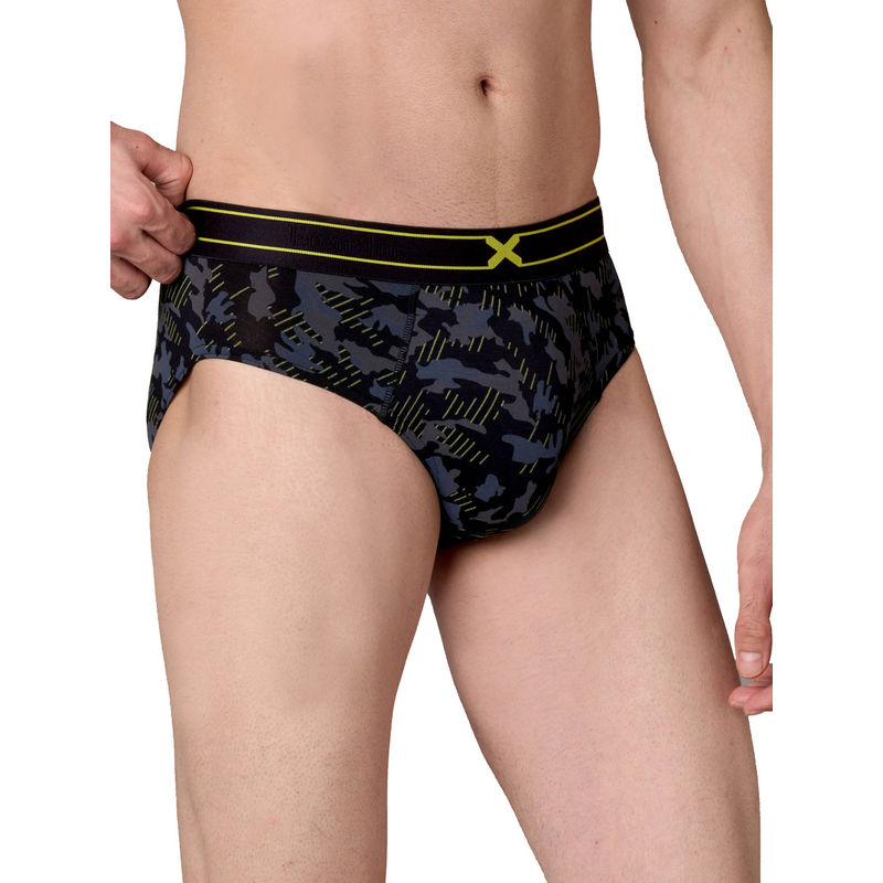 Frenchie X - RAGE Men Printed Tencel Micro Modal Elastane Black Briefs (S)