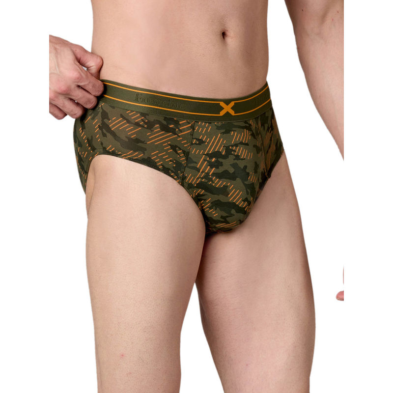 Frenchie X - RAGE Men Printed Tencel Micro Modal Elastane Olive Briefs (S)