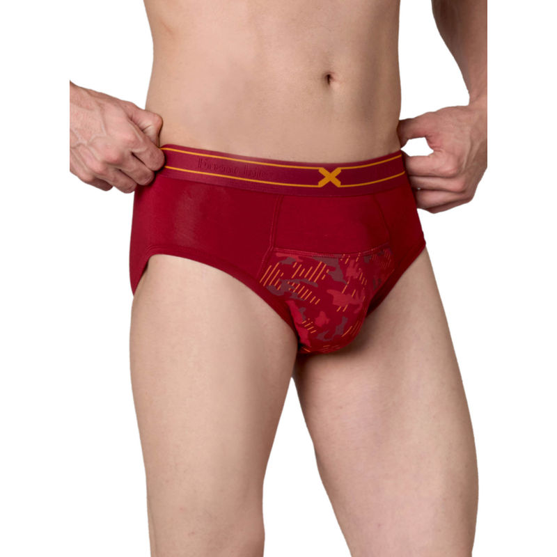 Frenchie X - SIN Men Tencel Micro Modal Elastane Red Briefs (S)