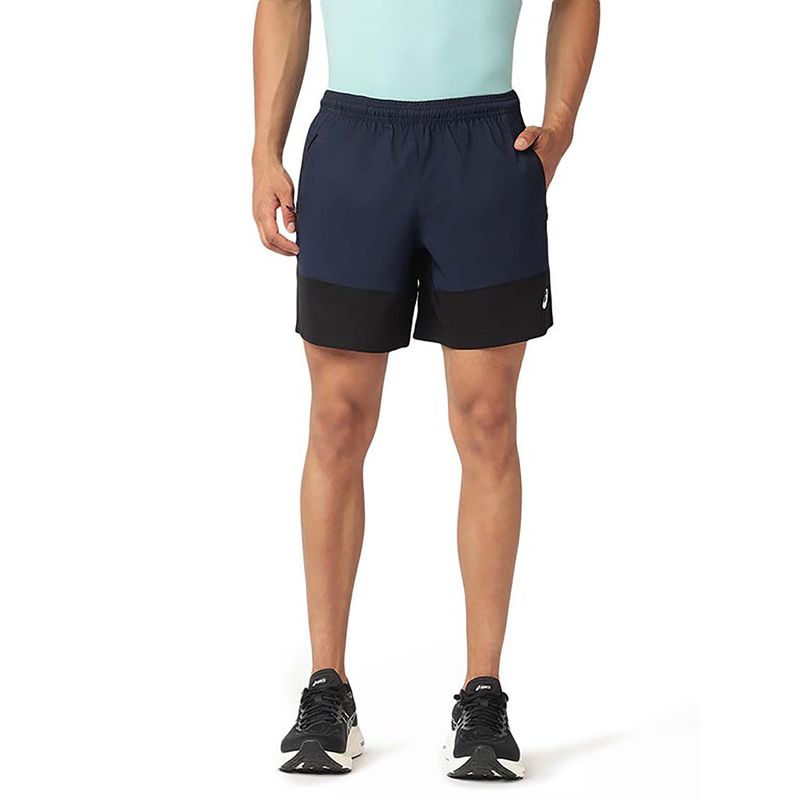 ASICS Men's Navy Blue Panel Shorts (XS)