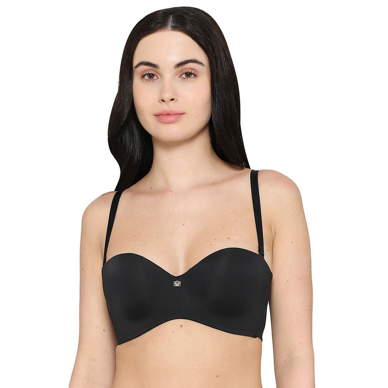 Wacoal Black Lift Up Padded Non-Wired Half Cup Strapless Push-Up Bra (32B)