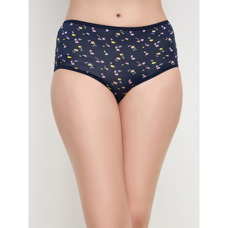 Clovia Polyamide Medium Waist Outer Elastic Hipster Panty - Blue (S)